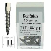 Surtex Pernos Titanio TST Extra Largo 14,2mm. Reposición 15 uds. Dentatus