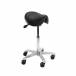 Taburete Amazone Asiento Fijo 5 Ruedas Negro