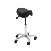 Taburete Amazone Asiento Fijo 5 Ruedas Negro
