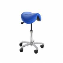 Taburete Jumper Asiento Ancho Inclinación Ajustable 5 Ruedas Azul