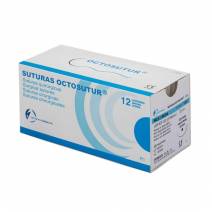 Octosutur Sutura Seda Aguja 1/2 Círculo Triangular Trenzada Negra 12uds