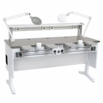 Puesto de Trabajo Doble Max Work Twin Inox con 2 Aspiradores y 2 Lámparas