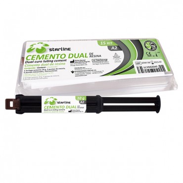 Cemento Dual DC Luting de Resina Jeringa A2 10gr. Starline Cemento Dual DC Luting de Resina Jeringa A2 10gr. Starline