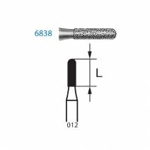 Fresa Diamante FG 6838.314.012 Clínica Cilindro Corto 5 uds Komet