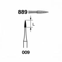 Fresa Diamante 889.314.009 FG Clínica Aguja 5 uds Komet