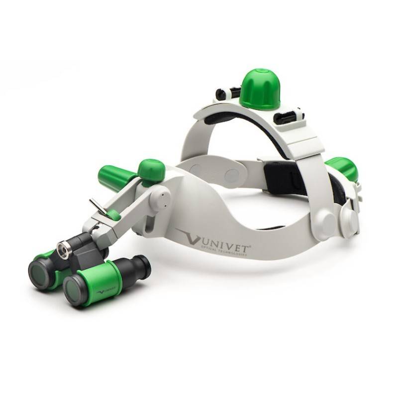 Casco Binocular FlipUp Lupas Prismáticos Headgear Univet