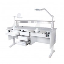 Puesto de Trabajo Doble con 2 Aspiradores y 2 Lámparas Bader