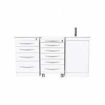 Conjunto Mobiliario Triple Módulo con Encimera, Grifo Automático y Lavabo Derecha Bader