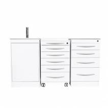 Conjunto Mobiliario Triple Módulo con Encimera, Grifo Automático y Lavabo Derecha Bader