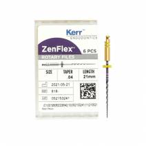 Limas Ni-Ti Zenflex Conicidad .04 - 21mm Endodoncia 6 uds Kerr Hawe