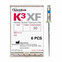 Limas Rotatorias K3XF Conicidad .06 Ni-Ti 30 mm 6 uds Kerr Hawe