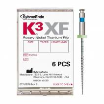Limas Rotatorias K3XF Ni-Ti Tamaño 25 Conicidad .08 L 25 mm 6 uds Kerr Hawe