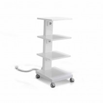 Carrito Móvil C4RQ con 4 Estantes y 3 Tomas de Corriente