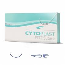 Cytoplast Sutura PTFE No Reabsorbible, Aguja 3/8 Corte Reversible y 16mm, USP 4-0 Caja 12 uds Osteogenics
