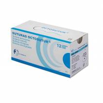 Octosutur Sutura Seda Aguja 1/2 Círculo Triangular Trenzada Negra 12uds