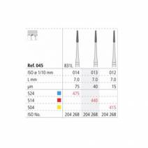 Fresas Diamante CA 831L ISO 013 Fino R440/3 Periodoncia 3 uds Intensiv