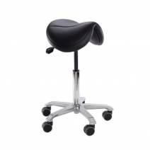 Taburete Consulta Dental Jumper Asiento Negro 44 cm.