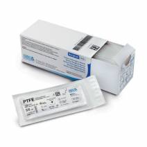 Sutura PTFE USP 5/0 Aguja 12mm 3/8 Círculo Punta Cortante, Hebra 75cm Estéril Caja 12 uds Omnia