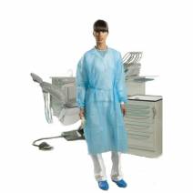 Bata Desechable NO Estéril Hidrófugas con Puño Talla Unica Largo 110cm Azul 50u Omnia