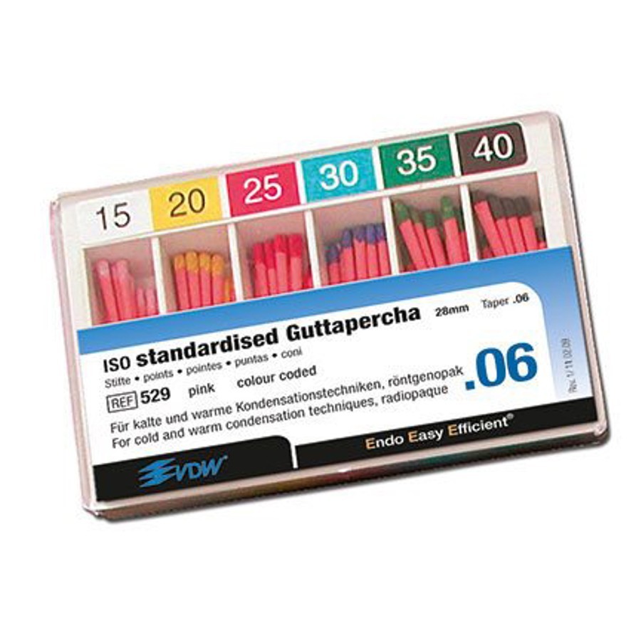 5 Pointes De Guta-percha Pour Endodontie - Taille 15 à 40, Conicité 0.02 - Neuf