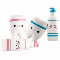 Kit Juguetes Antiestrés Pasta de Dientes y Molar, Blandos, 4 unidades Kike Toys