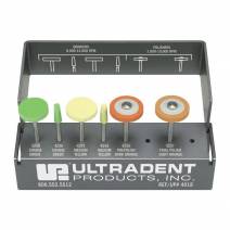 Kit Pulidores Diamante Jiffy Extraoral, Universal, Cerámica, 6u Fresero Aluminio Ultradent