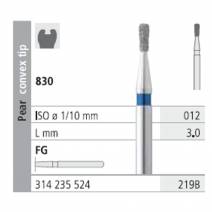 Fresas Diamante FG 219B Pera, Punta Convexa, Medio 830-012 L 3,0 Caja 6u Intensiv