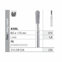 Fresas Diamante FG 224 Pera, Larga, Redonda, Medio 830RL-010 L3,8 Caja 6u Intensiv