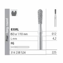 Fresas Diamante FG 225 Pera, Larga, Redonda, Medio 830RL-012 L4,2 Caja 6u Intensiv