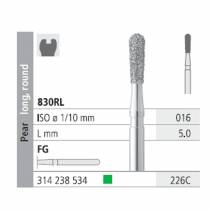 Fresas Diamante FG 226C Pera Larga Redonda, Grueso, Verde 830RL-016 L5 Caja 6u Intensiv