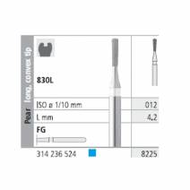 Fresas Diamante FG 8225 Pera, Larga, Punta Convexa, Medio 830L-012 L4,2 Caja 6u Intensiv