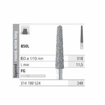 Fresas Diamante FG 249 Cónico, Redondo, Extra Largo, 850L-018 Medio L11.5 Caja 6u Intensiv