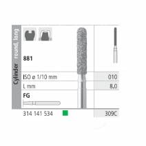 Fresas Diamante FG 309C Cilindro Redondo, Largo 881-010 Grueso L8 mm 6 uds Intensiv