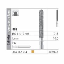Fresas Diamante FG 307N GB Cilindro Redondo, Extra Largo 882-013 Fino L10 mm 6 uds Intensiv