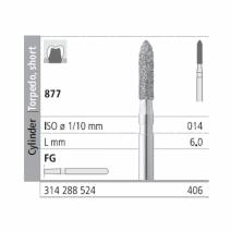 Fresas Diamante FG 406 Cilindro, Torpedo Corto 877-014 Medio L6 mm 6u Intensiv