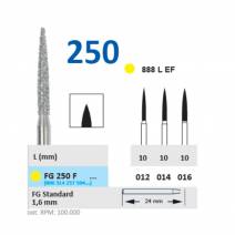 Fresa Diamante Turbina FG 250F Fig. 888 L EF Llama Alargada, Extra Fino, Clínica 5u Horico