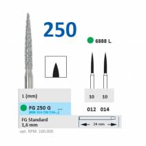 Fresa Diamante Turbina FG 250G Fig. 6888 L Llama Alargada, Grueso, Clínica 5u Horico