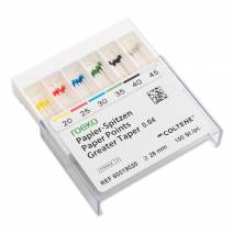 Guttapercha Greater Taper Conicidad 04 Surtido 20-45 L 28mm Caja 100 uds Roeko Coltène