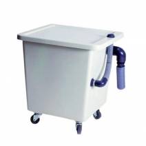 Decantadora 70L con Ruedas, para Recortadora, Fibra de Vidrio, Mestra