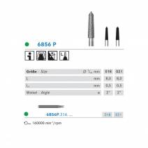 Fresa Diamante FG 6856P.314 Cónico, Bisel con Punta Guía, Clínica 5 uds Komet