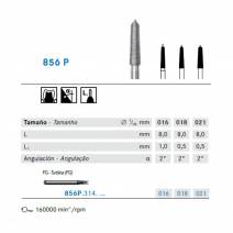 Fresa Diamante FG 856P.314 Cónico, Bisel con Punta Guía, Clínica 5 uds Komet