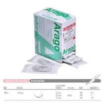 Sutura Supramid TB-12 Aguja 3/8 Círculo Triangular 16mm Hebra 75cm Negro No Absorbible 36u Aragó