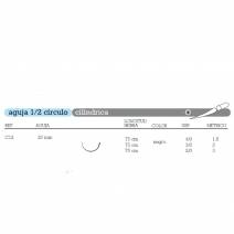 Sutura Seda C-12 Aguja 1/2 Círculo Triangular 20mm Hebra 75cm Negra No Absorbible 12u Aragó