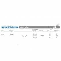 Sutura Seda No Absorbible TC-10 Aguja 1/2 Círculo Triangular 15mm Hebra 75cm Negra 12u Aragó