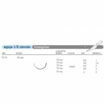 Sutura Seda TC-16 No Absorbible Aguja 1/2 Círculo Triangular 26mm Hebra 75cm Negra 12u Aragó