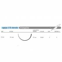 Sutura Seda TC-30 No Absorbible Aguja 1/2 Círculo Triangular 45mm USP 2 Hebra 75cm Negra 12u Aragó