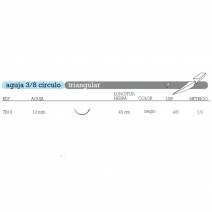 Sutura Seda TB10 Aguja 3/8 Círculo Triangular 12mm USP 4/0 Hebra 45cm Negra No Absorbible 12u Aragó