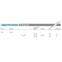 Sutura Seda TB-12 Aguja 3/8 Círculo Triangular 16mm Hebra 75cm Negra No Absorbible 12u Aragó