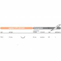 Sutura Poliglecaprona TB10 Aguja 3/8 Círculo Triangular 12mm USP 5/0 Hebra 45cm Incolora, Absorbible, 36u Aragó