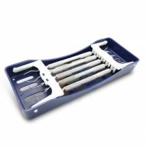 Paro Set 4 Curetas Gracey + Scaler, Periodontología, Bandeja Azul Carl Martin